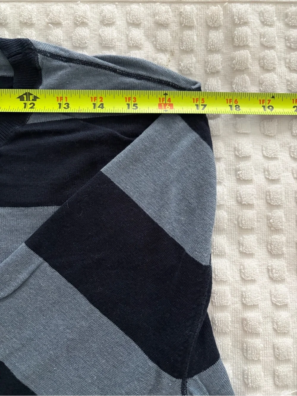 Banana Republic Men’s Black and Gray Wide-Stripe Crewneck Sweater